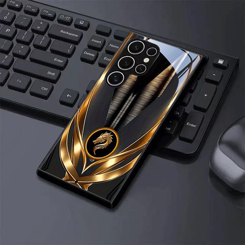 Luxury Dragon Pattern phone case s26 ultra case s25 ultra case glass for Samsung Galaxy S26 S25 S24 S23 S22 FE Ultra Plus