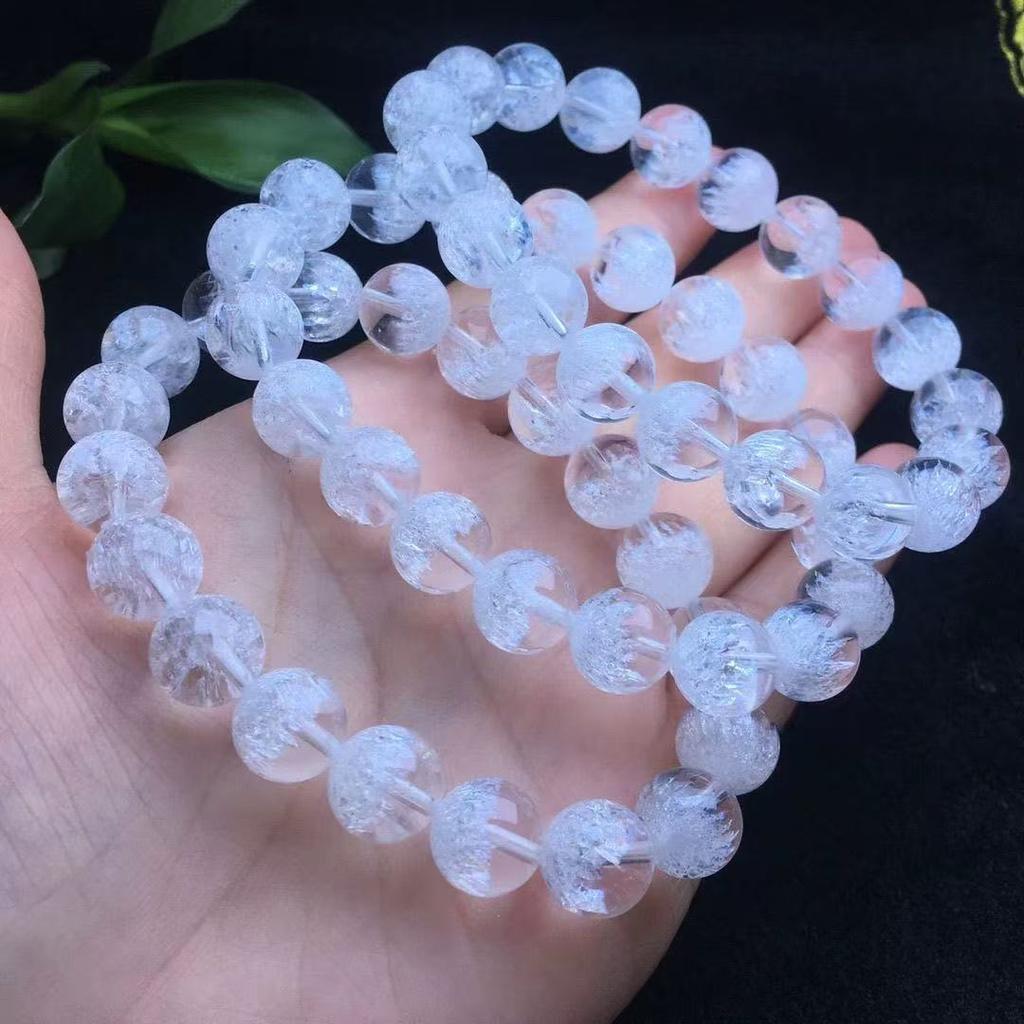 Natural White Crystal Fireworks Super Seven, Copper Super Half Pot Cornucopia Rainbow Energy Crystal Bracelet