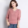 Casual Knitted Sweater for Women Thin and Cut-out Pullover Stylish and Loose Casual V-neck Sweater
