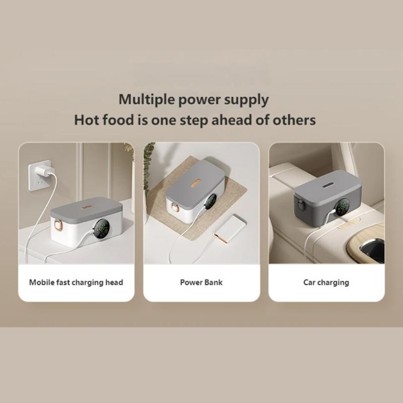 Rechargeable Hot Meal Container Intelligent Temperature Regulation Fast Heating Meal Container For Various Occasion