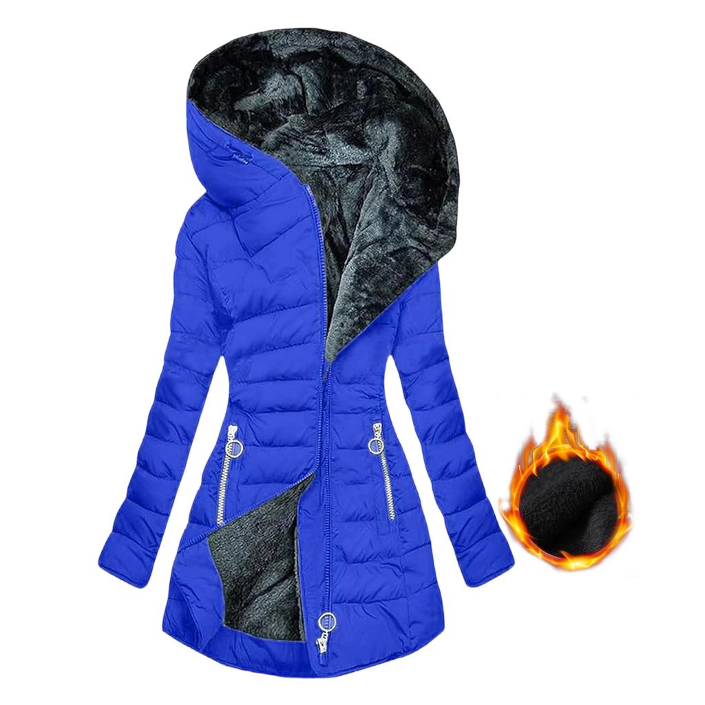 Winter Coat Women's Warm Jacket Long Elegant Women's Long Sleeve Winter Coat With Pocket