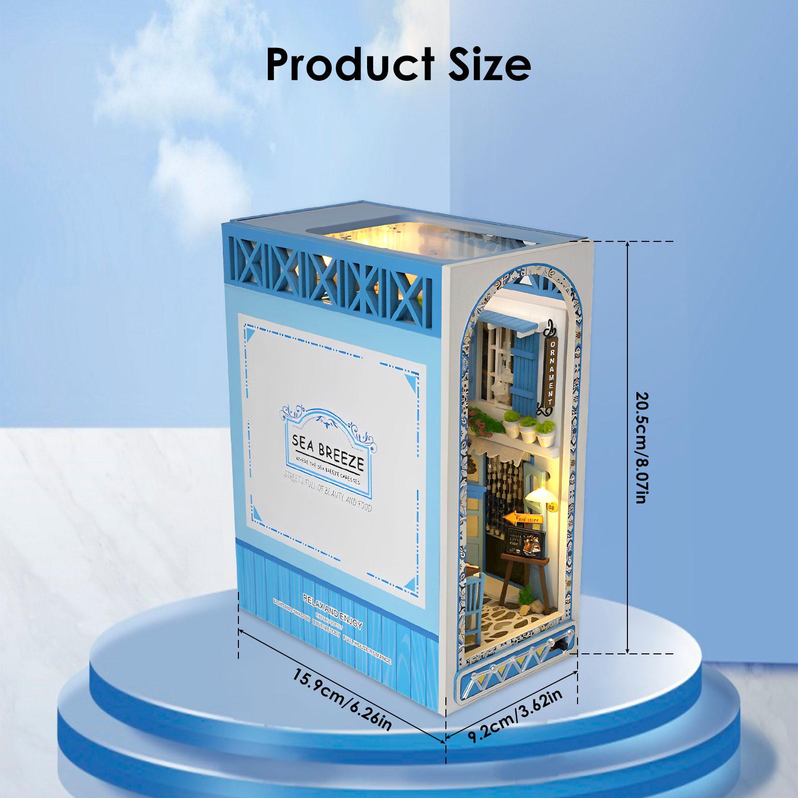 

DIY Book Nook Мініатюри Будиночок Вставка Модель лялькового будиночка Roombox Конструкторський набір Дерев’яна книжкова полиця Іграшки Форсаж для різдвяних подарунків