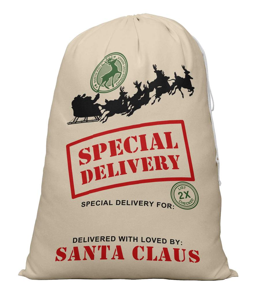 Printtoo 2 Pcs Santa Gift Sack For Kids Presents Xmas Bag Christmas Sack Personalized Bags Large 27x20 Inch