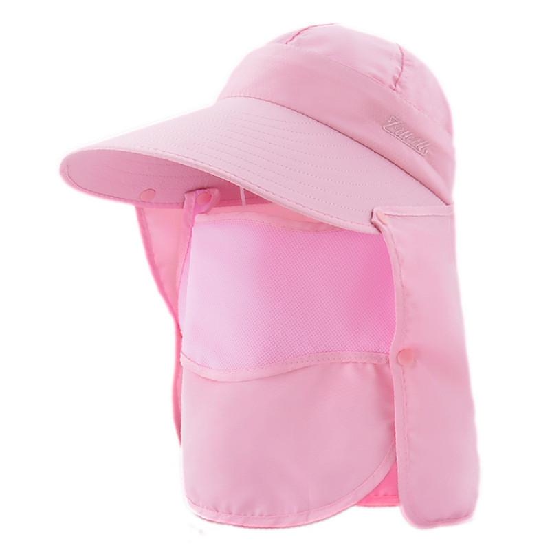 Sun Protection Hat For Women With Wide Brim Foldable Cotton Summer Outdoor Travel Sunshade Cap