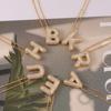 Zirkonia Vergoldete Blasen-Alphabet-Buchstabenkette Monogrammkette Ballon-Initialkette Geschenke für Frauen Mädchen