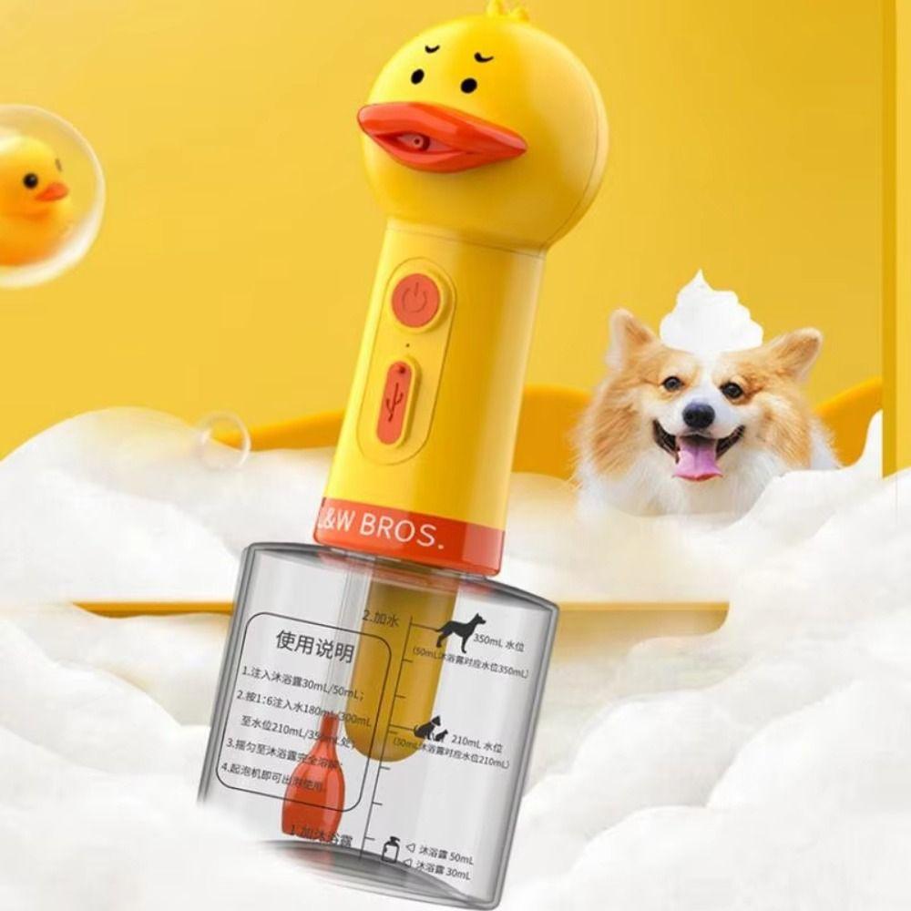 USB Yellow Duck Pet bubble Machine Handhold Automatic Pet Cleaning Foam Machine electric bubble pet cleaning machine Pet
