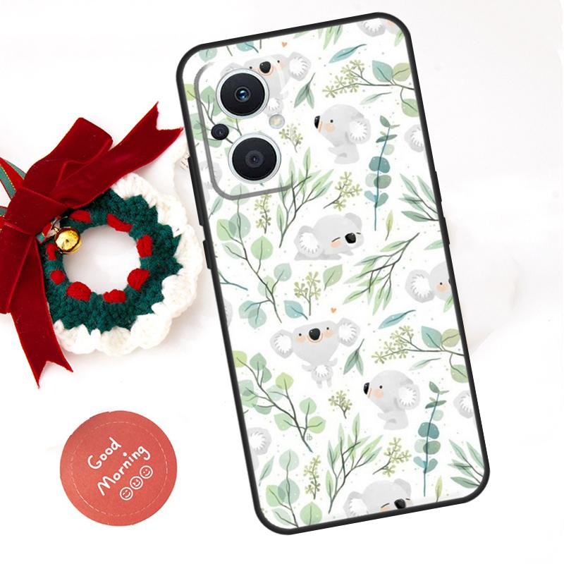 Cute Cartoon Koala Case For OPPO Reno 5Z 4Z 8T 10 11 Pro 11F 5 6 7 8 Lite OPPO Find X6 X5 Pro X2 X3 Neo Cover