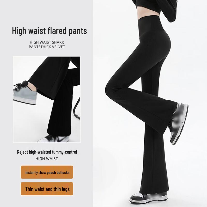 YUZHAOLIN Women s High-Waist Slimming Shark Leggings XL