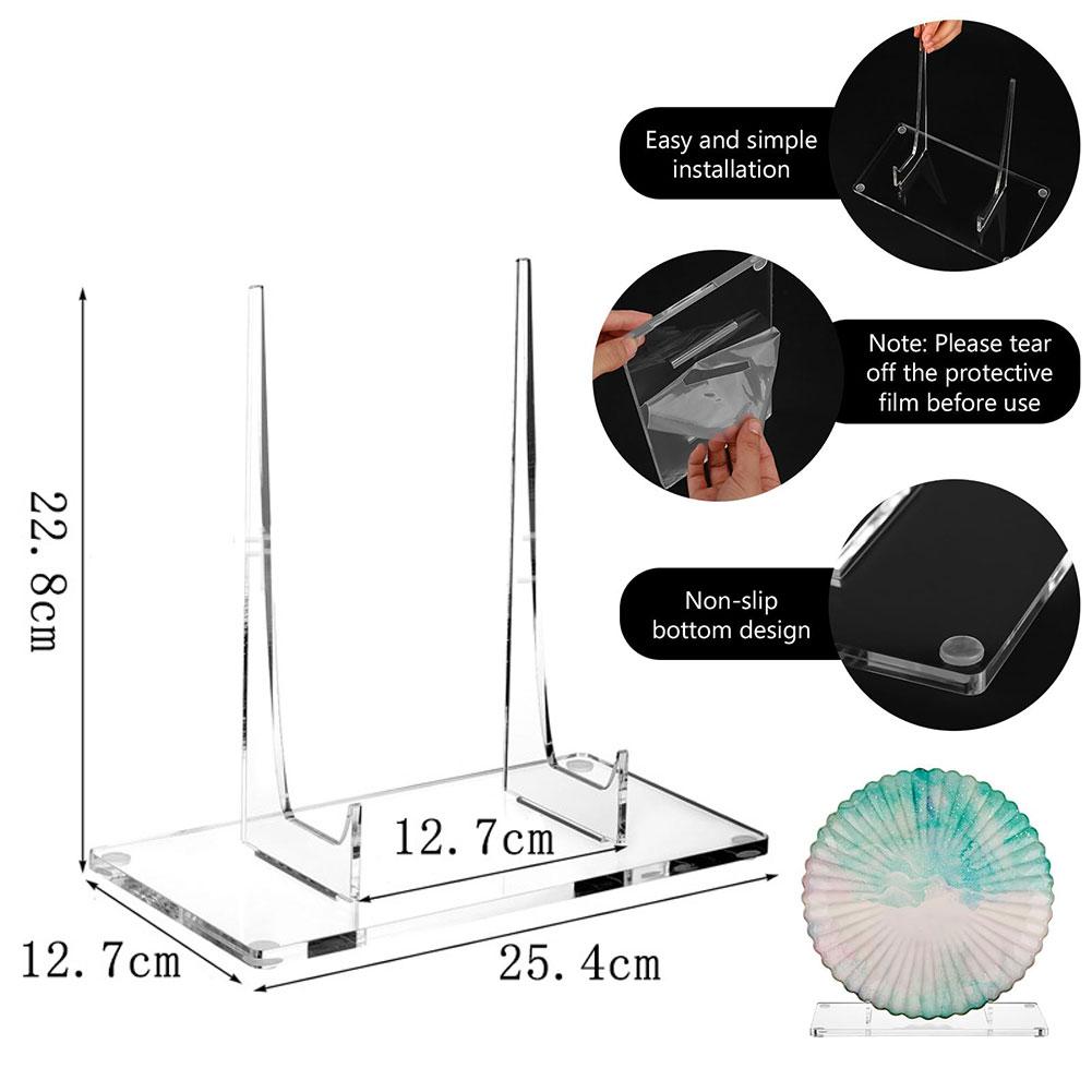 Compact Acrylic Display Stand for Books Plates and For Photos with Stable Base and Secure Slot for Safe Display