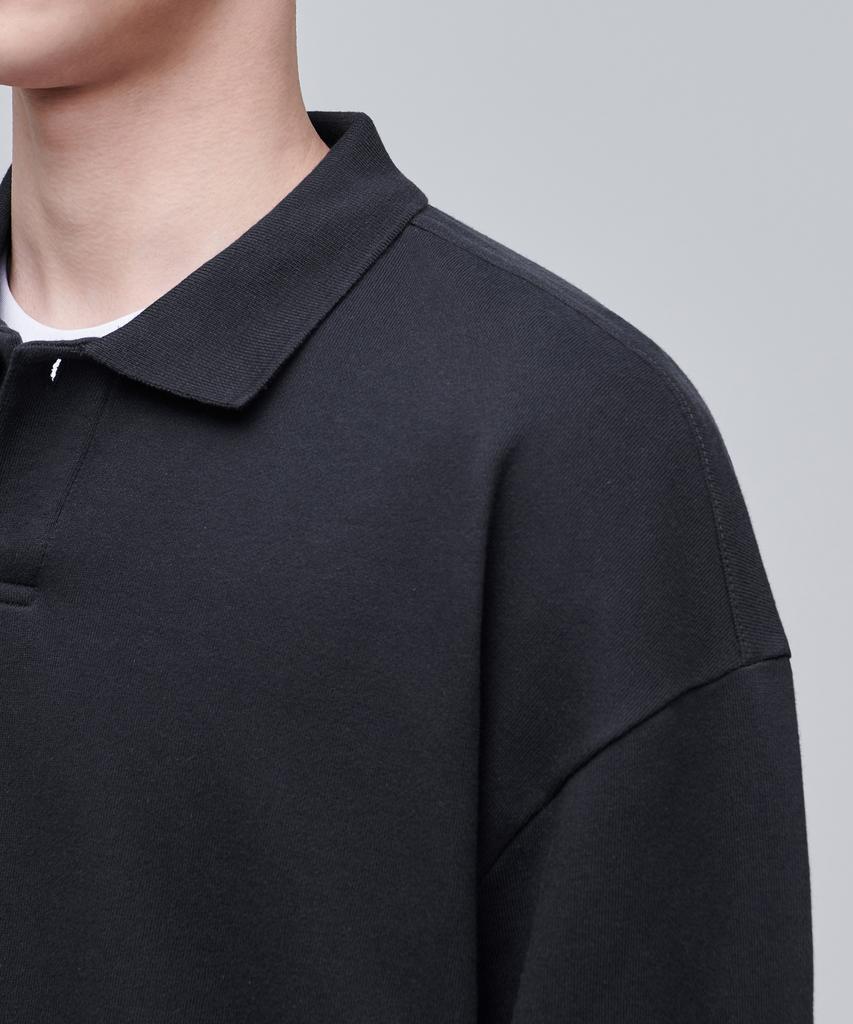 Musinsa Standard Oversized Collared Sweatshirt [Dark Gray]
