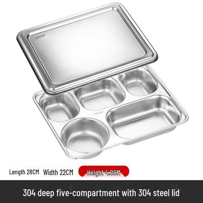 304 Stainless Steel Divided Meal Tray