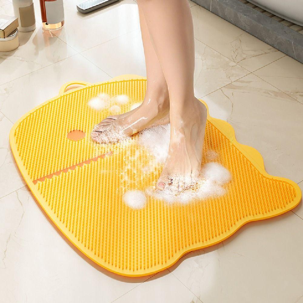 Dinosaur Shape Exfoliating Foot Pad Non-slip Shower Foot Scrubber Bath Massage Mat  Bathroom