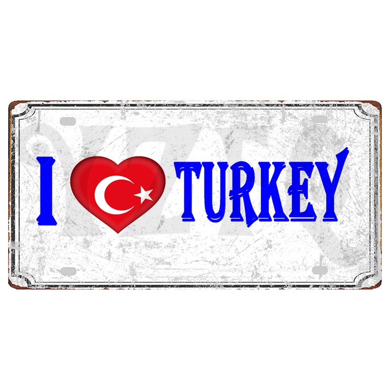 YZFQ Istanbul Turecko Cestování Město Kovový Značka Plakátová Deska Pro Zeď Restaurace Bar Řemesla Domácí Dekorace 30X15CM DC-1612A