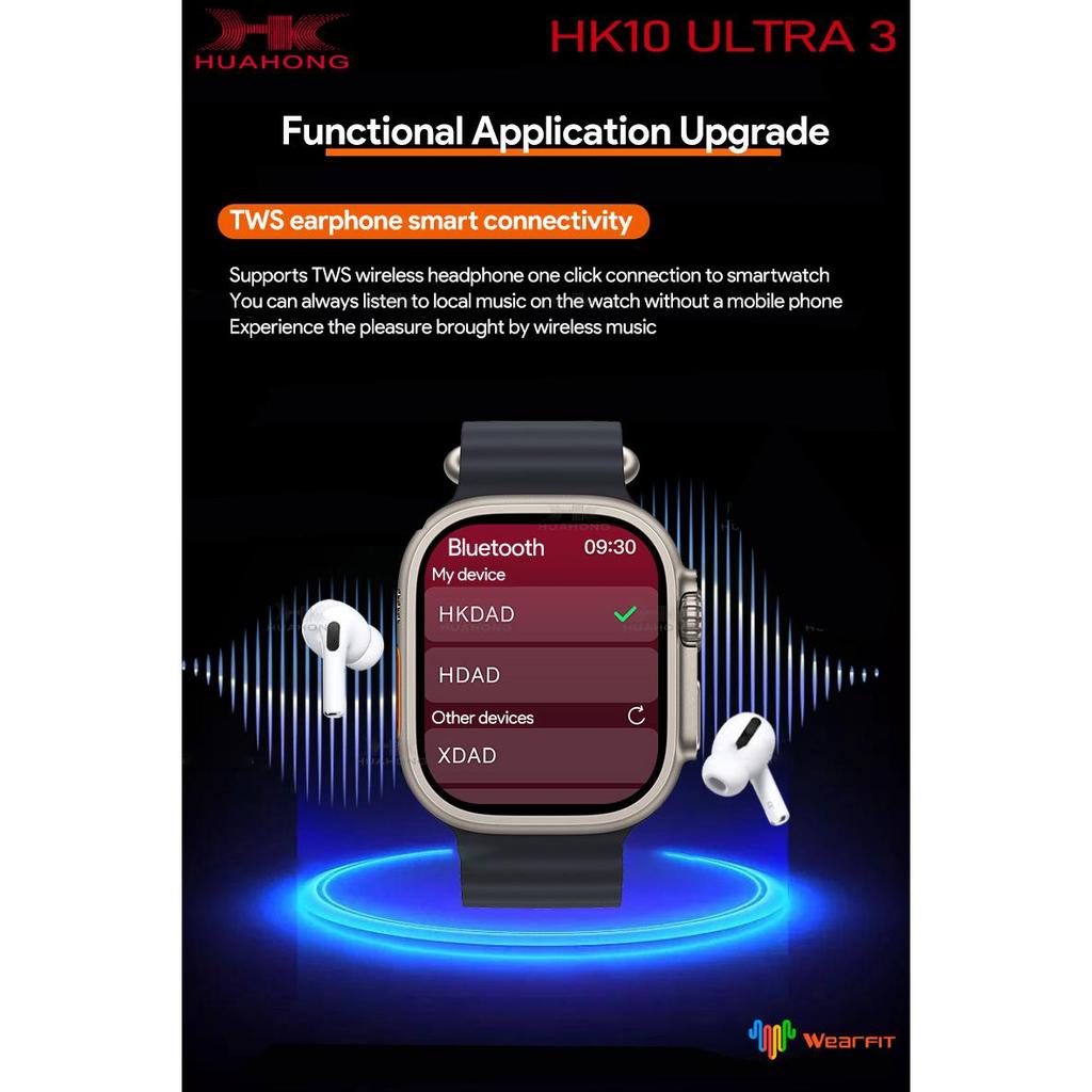 HK10 ULTRA 3 AMOLED Smart Watch Men Women ChatGPT NFC Compass Photo Album Heart Rate Bluetooth Call Sport Smartwatch Upgraded