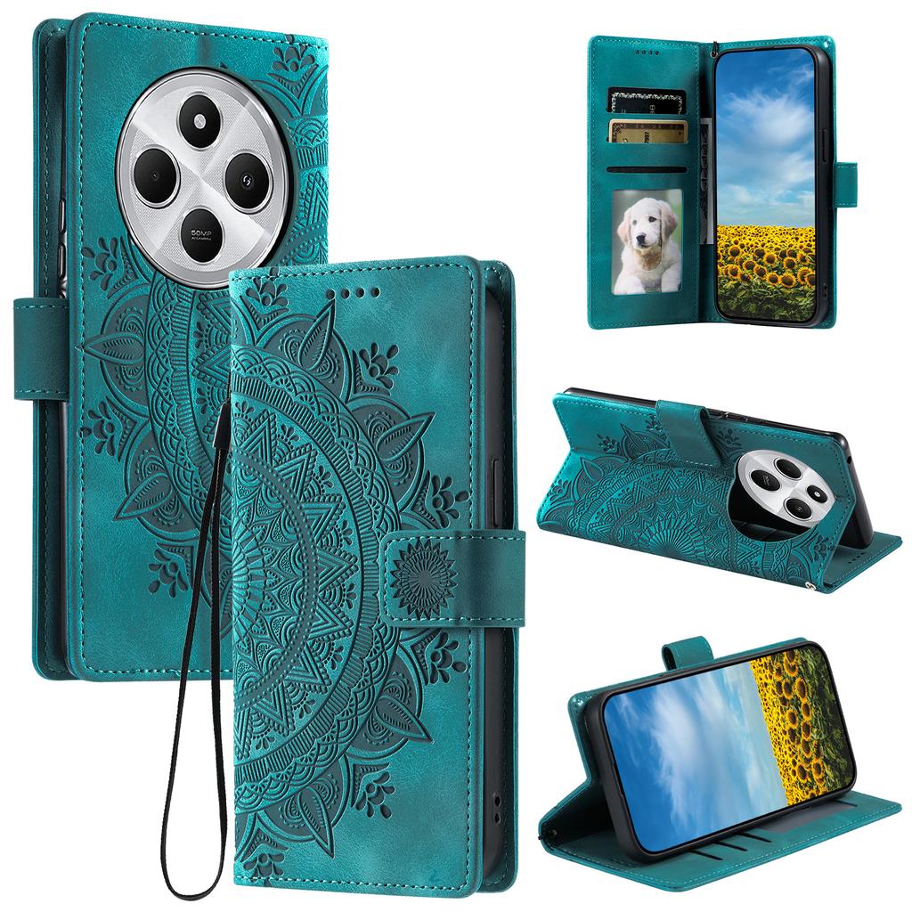 Style 018 Phone Case For Xiaomi Redmi 14C 4G/14R 5G/Poco C75 4G Imprinted Totem Skin Feel Wallet Leather Cover