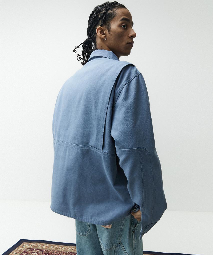 Magoodgan Hunter 5504 Canvas Oversized Grayish Blue Zip-Up Jacket