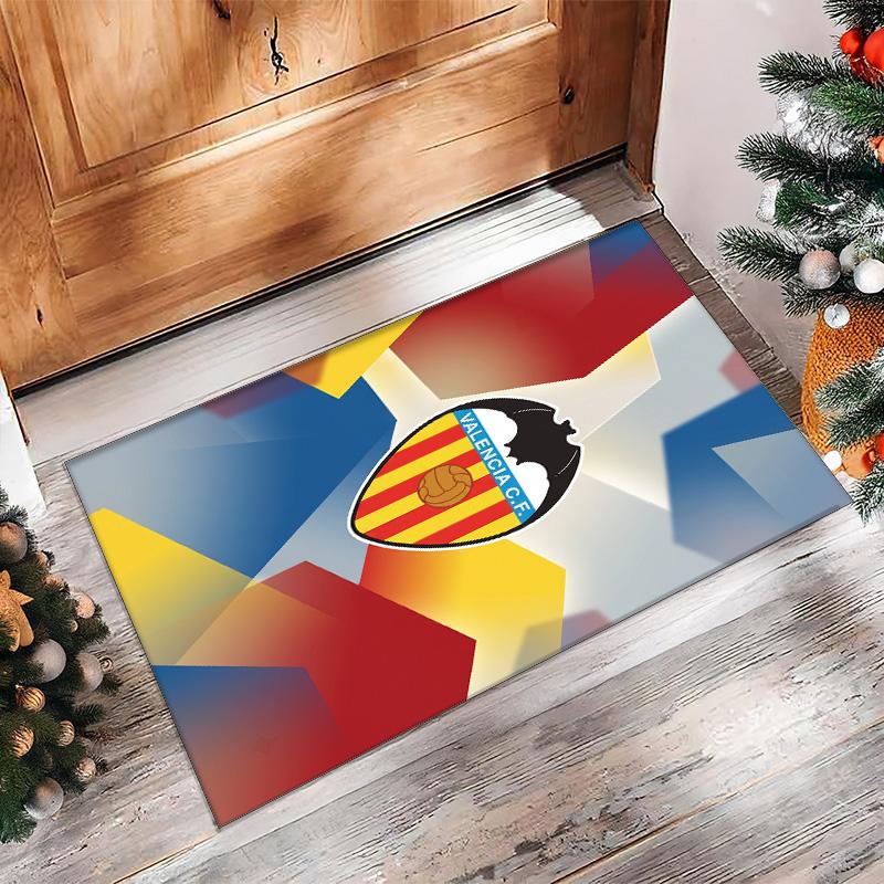 Valencia FC Soccer Football Pattern Soft Area Rug Non Slip Indoor Floor Carpet Sports Decor Mat for Bedroom