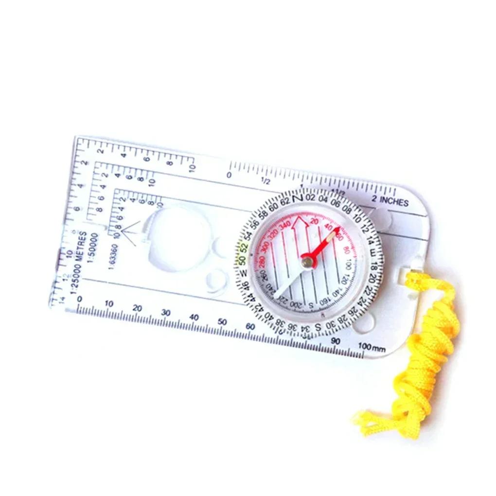 

1Pcs Compass Navigation Map Ruler Reading Scouting Scale Outdoor Orienteering Gear for Hunting Survival Travel Backpacking
