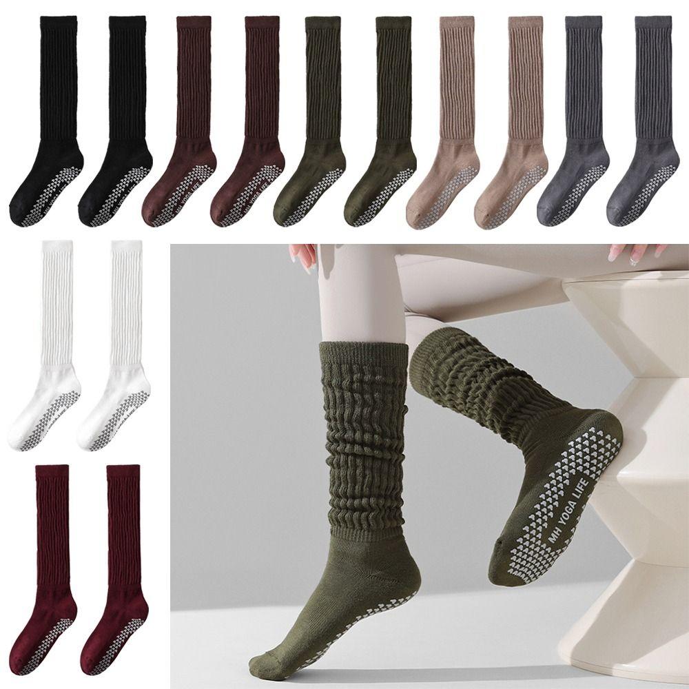 Warm Pilates Socks Cotton Floor Socks New Long Tube Socks  for Women