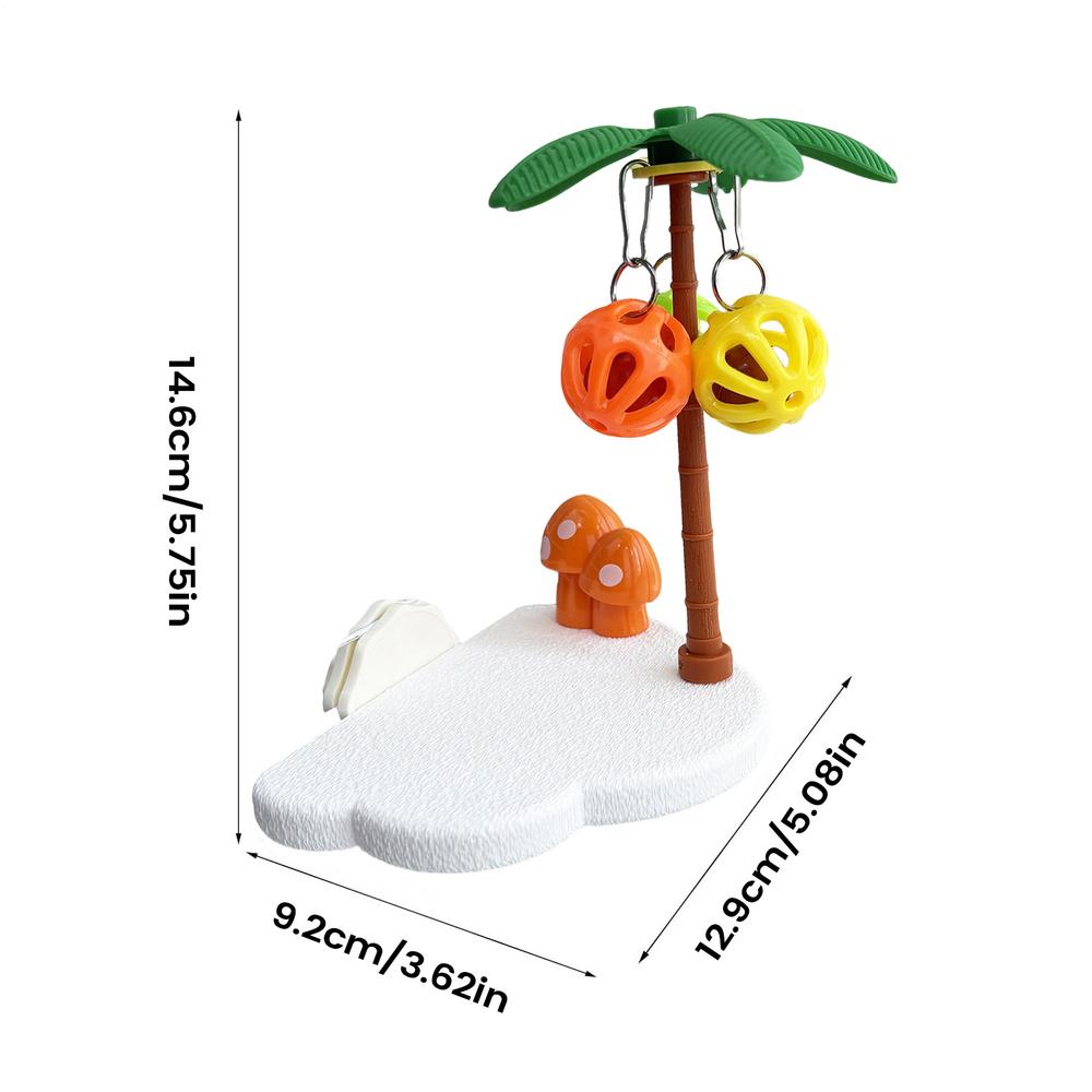 

Жердочка для птиц Игрушка-развлечение для питомцев С погремушками и элементами для грызения Жердочка Внутри клетки Декор для корелл Попугаев-волнистиков Неразлучников Конуров Маленьких белый