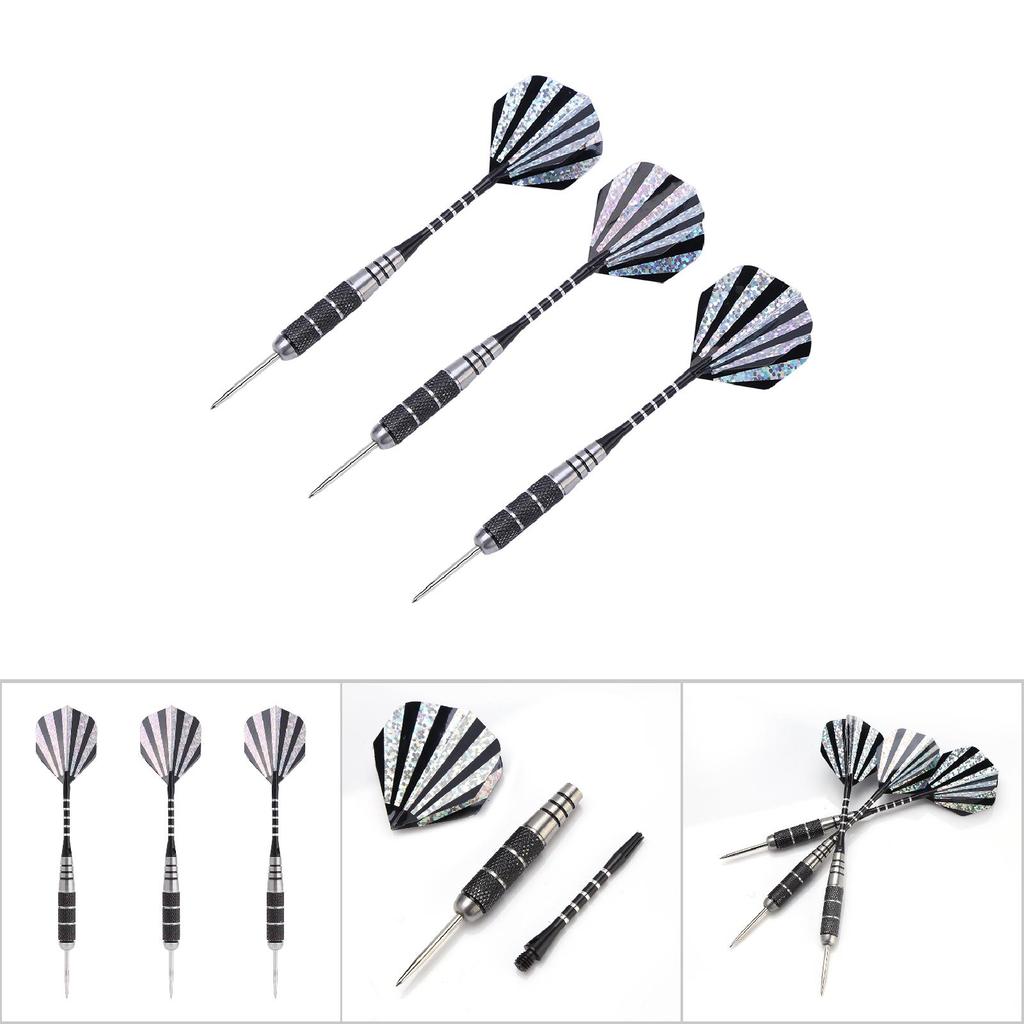 3 Colors 3pcs 155mm Steel Tip Target Throwing Darts Set With Laser Printing Flights