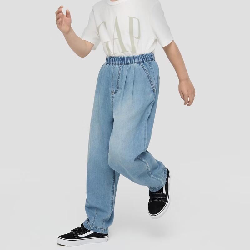 GAP Boys' Embroidered Bear Loose Fit Denim Joggers