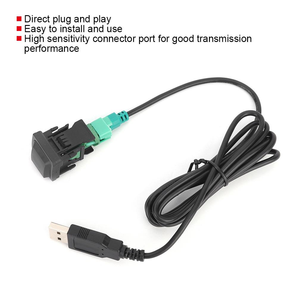 Car Radio Player USB Button Switch USB Converter Cable Adapter Car Audio Parts