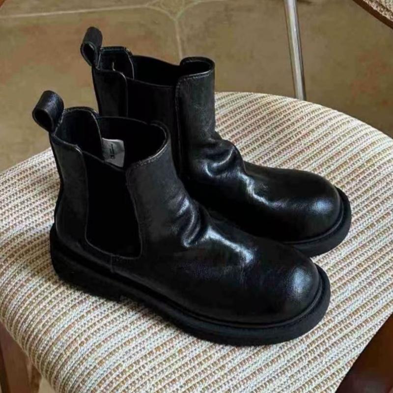 Fashion 2025 Spring Autumn Fashion Boots Leather Comfortable Cool Girl Low Heel Boots New Style Outside Commuting Soft Women's Boots