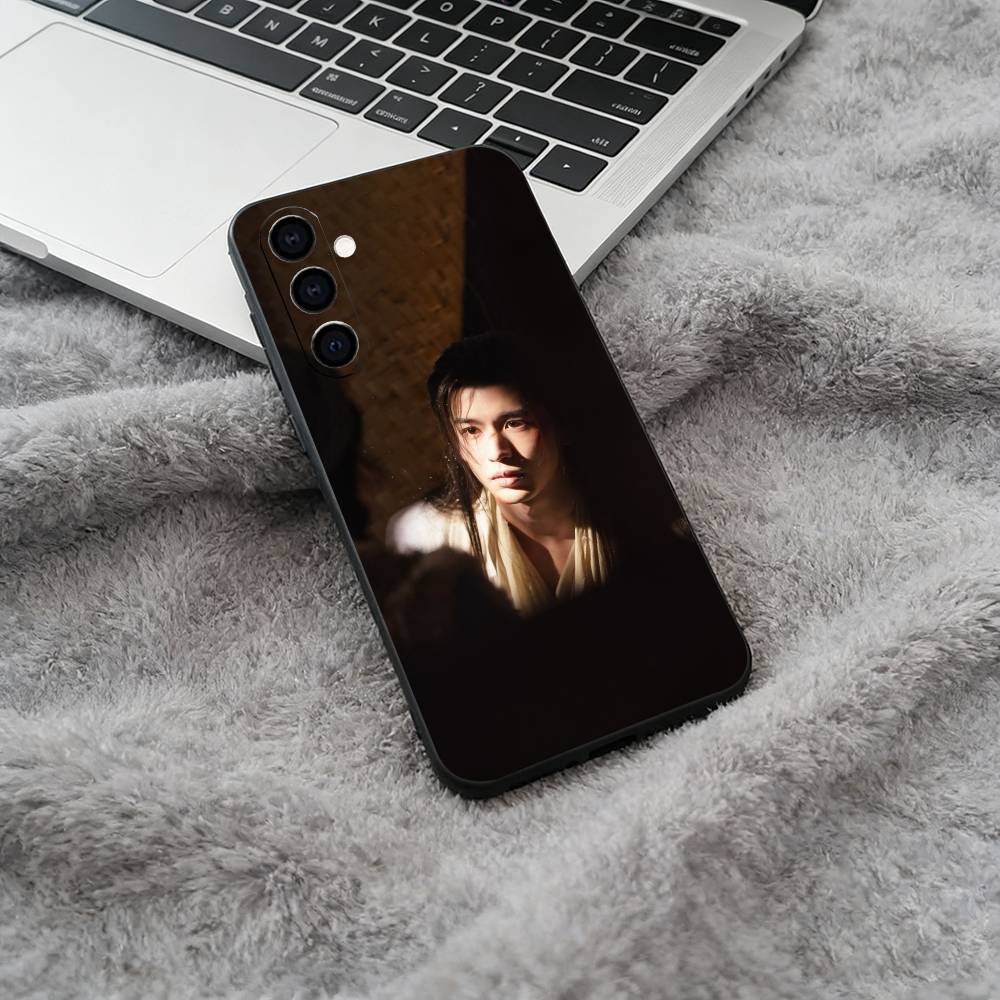 X-Xie Zheng&Fan Changyu Black Soft Silicone Phone Case for Samsung Galaxy A73, A71, A72, A70, A53, A52, A51