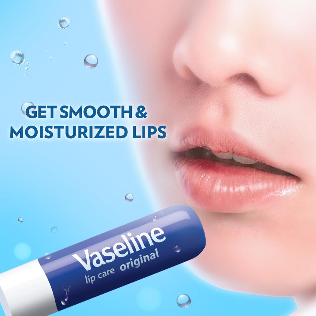 Vaseline Lip Care Original Lip Balm Stick 4.8g Pack of 1 for Soft Smooth Hydrated Lips Up to 48H