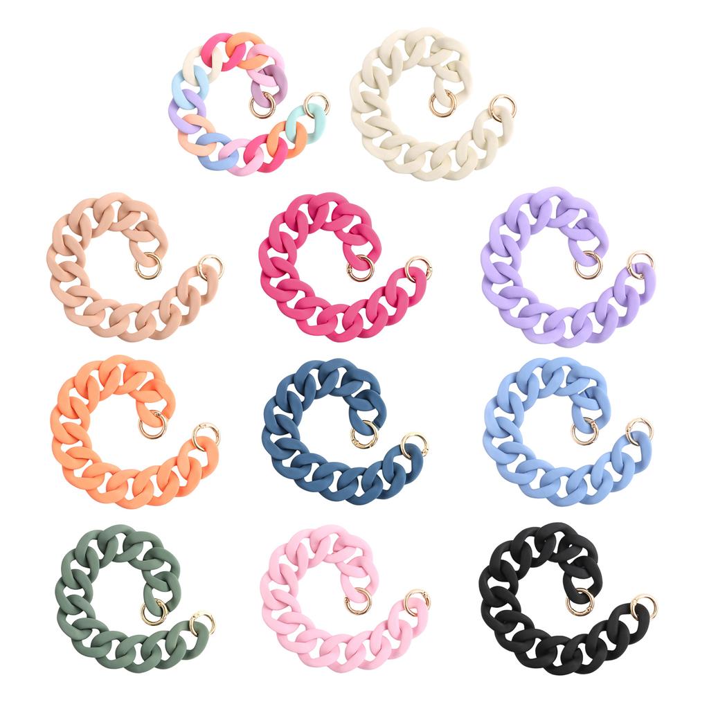 Chaîne de sac à main en acrylique Sangle de chaîne plate Sangles de sac à main en acrylique Remplacement à la mode Poignées de sac à main pour l'artisanat DIY