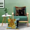 Funny Art Matisse Monet Black Cat Van Gogh Sunflowers Cushion Cover Decorative Pillow Sofa Home Decor Case Pillow Cases