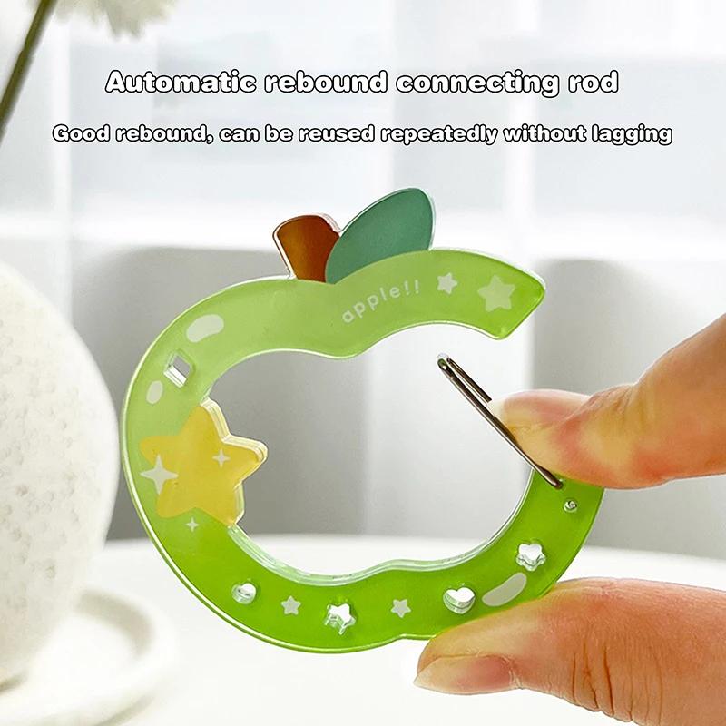 Acrylic Hollow Fruit Shape Trinkets Keychain Bag Charm Accessory Carabiner Backpack Pendant Handbook Decoration Gifts Keyring