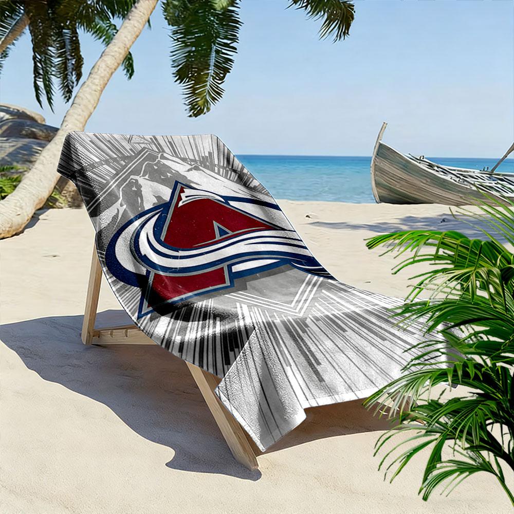 "Mountain Logo with Avalanche Design" Patterned beach towel quick dry perfect for travel outdoor sports jogging the beach and swimming