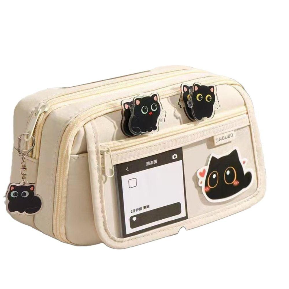 Six-Layer Pen Bag Transparent Pencil Box High Quality Pencil Case Student Gift