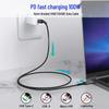 100W E-Marker PD Fast Charging Type-C to Type-C Cable, 5A, 60W Data Transfer