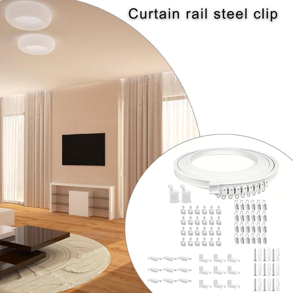 Smooth Glides Curtain Track 3Meter Bendable Rails with Rollers Kits for Seamlessly Drapery Movement In Homes Offices