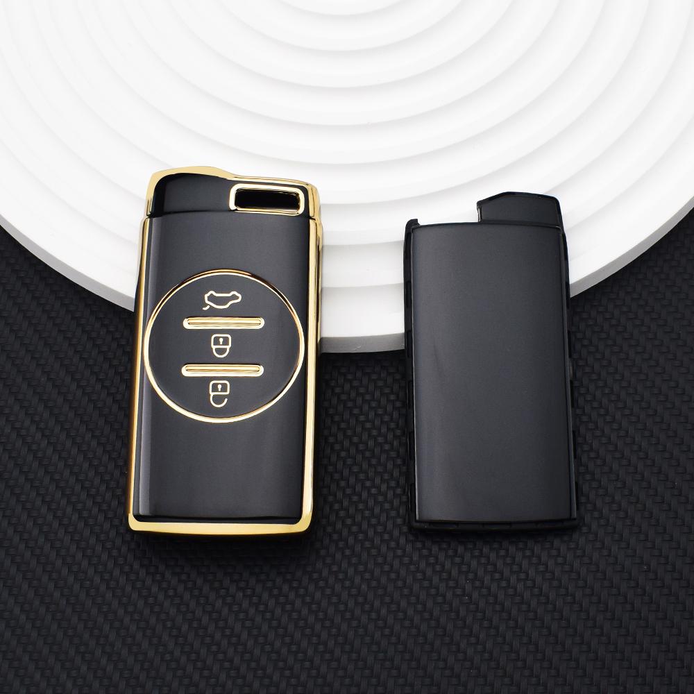 Gold Edge TPU Car Key Cover Case Shell for Chery Tiggo 8 Arrizo 5 Pro Gx 5x EQ7 Chery Tiggo 7 Pro 2020 Accessories Protector