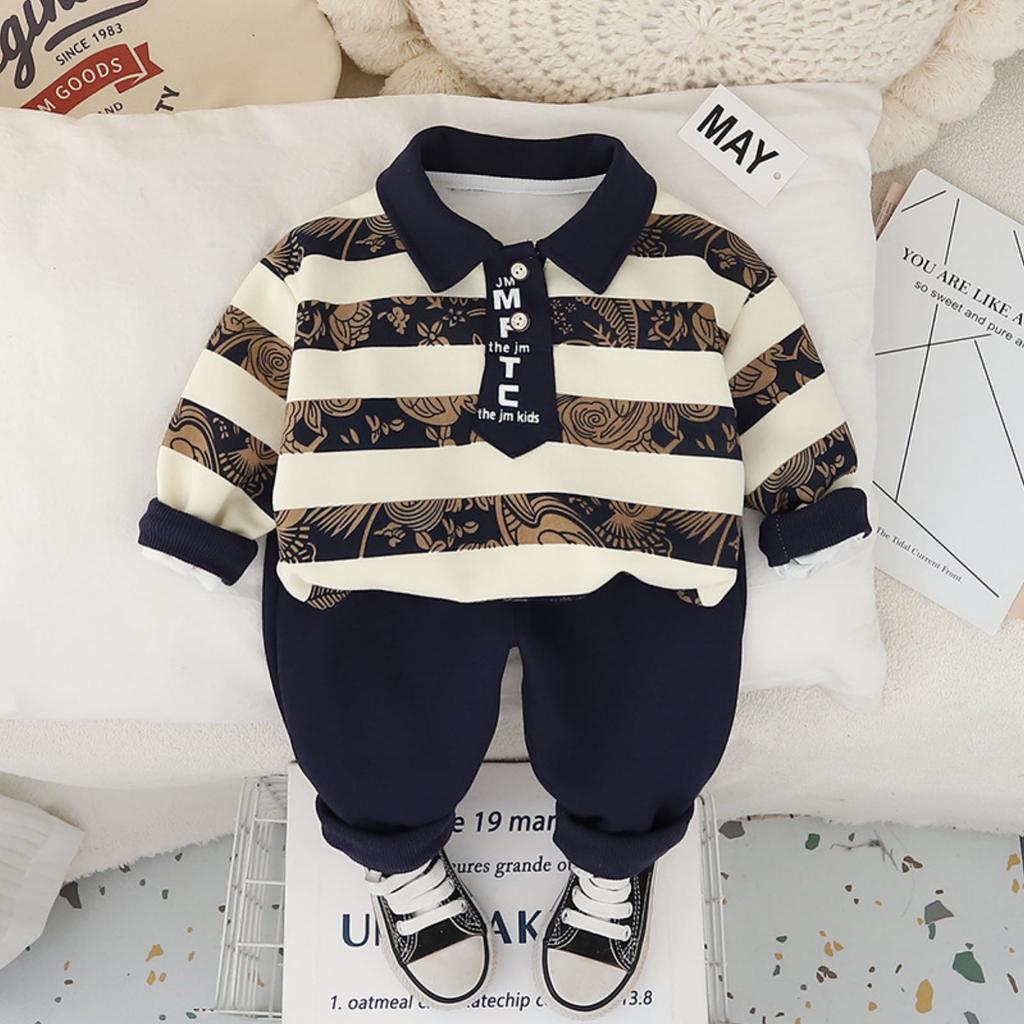 Kids Casual Long-Sleeve Set, Comfortable Daily Wear Outfits