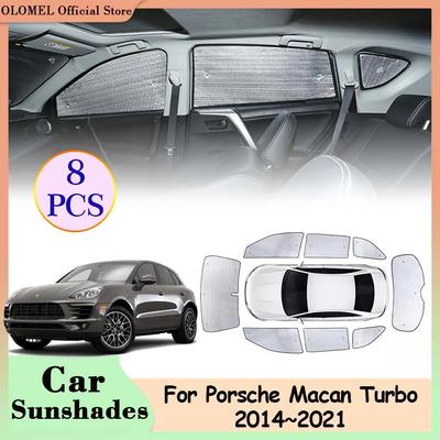 Dla Porsche Macan Turbo GTS 95B 2014~2024 Samochodowe Osłony Przeciwsłoneczne Pełne Pokrycie Tylna Boczna Szyba Przednia Szyba Rolety Akcesoria