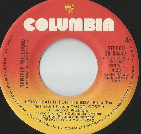 

7inch Record DENIECE WILLIAMS Lets Hear It For The Boy 3804417 COLUMBIA 1984 Canada SoulFunk Used