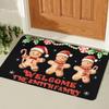 Red Christmas Floor Mat Flannel Winter Family Christmas Decorative Indoor Outdoor Welcome Mat Kitchen Bedding Carpet