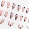 24 Pieces  fashion flash lines, black powder, double-color manicure pieces, simple black leaves, wearing armor