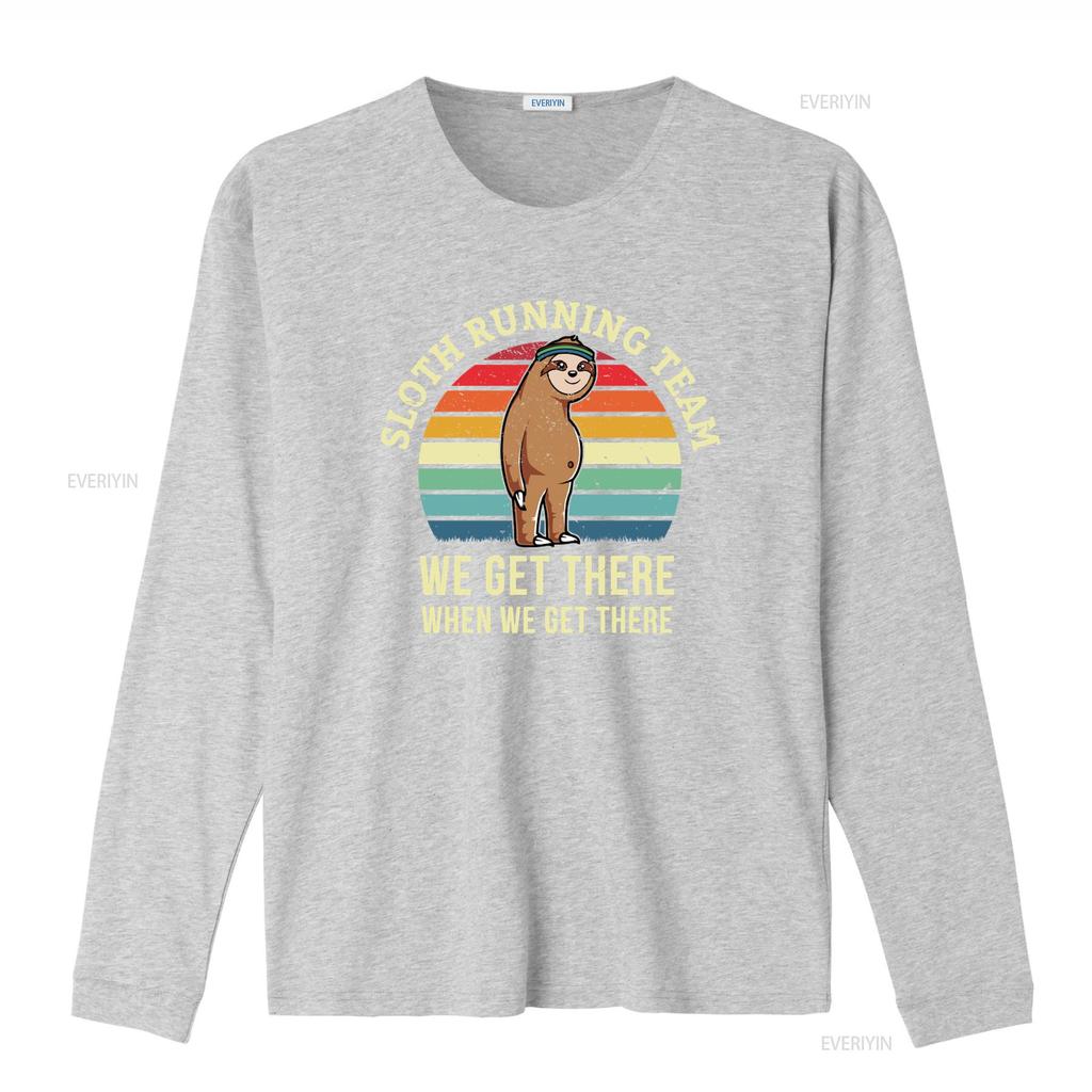 Funny Sloth Running Team T Shirt We Get There When Perfect for Triathalon Training 5K 10K 15K 20K Marathon Lover Gag  vintage