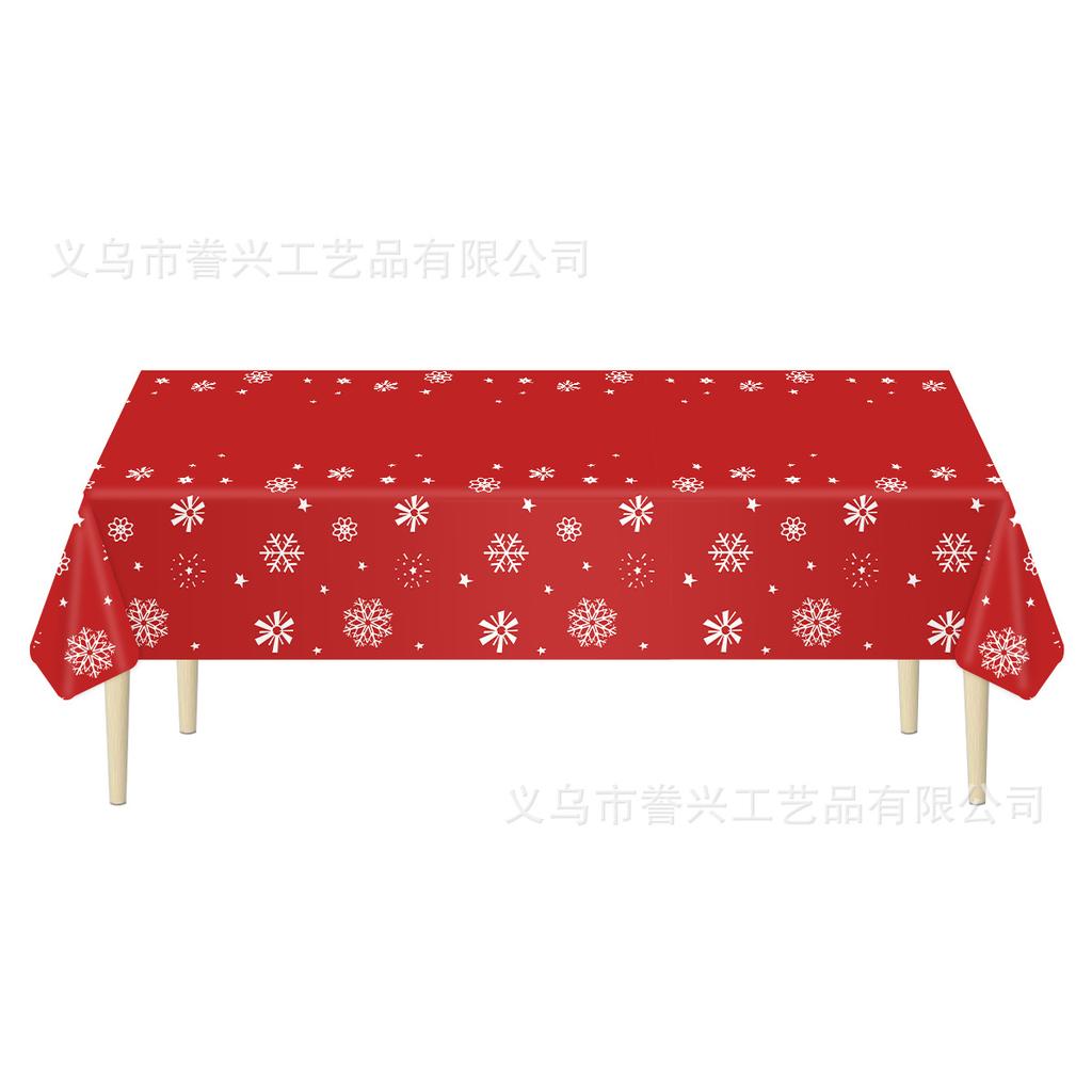 Spot Pe Christmas Party Snowflake Tablecloth Cartoon Gingerbread Winter Theme Disposable Tablecloth Decoration Atmosphere Layout