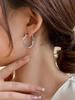 1 Pair Luxury Metal Round Circle Hoop Earrings, Simple & Elegant Design for Women Everyday Wear