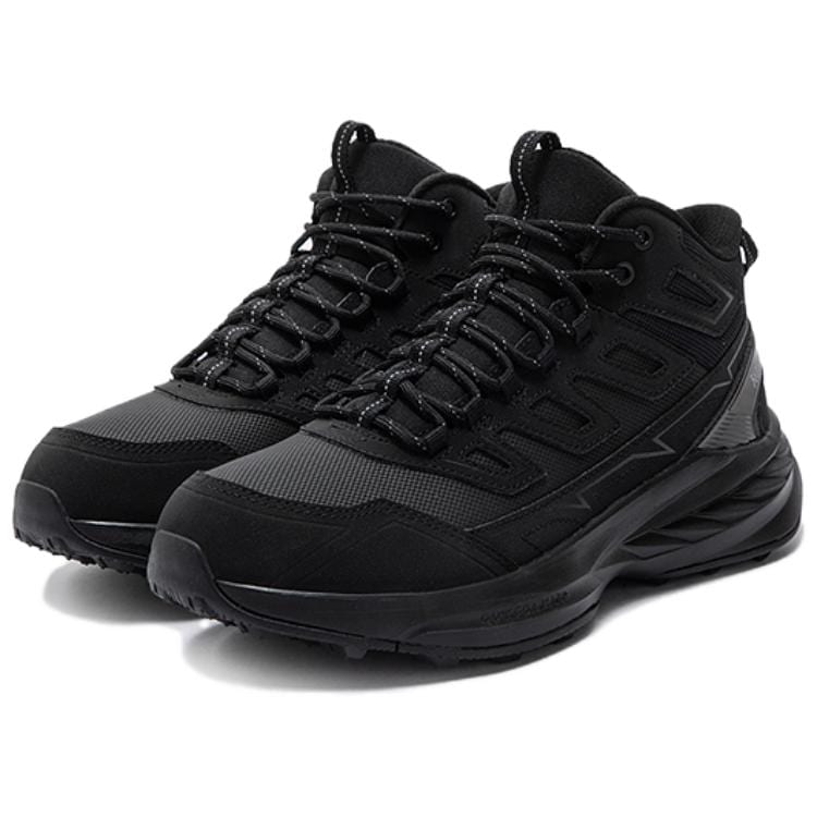 361 Abrasion Resistant Thermal Cushioning High top Trail Running Shoes Men's Obsidian Black 672442230B