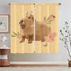 Children's Room Curtains Salon 2 Cheap Pieces Capybara Art Bedroom Blackout Curtains for Window Bathroom Curtain Tiebacks Blinds