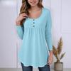Women's Fashionable Casual Spring-autumn Long-sleeved V-neck Blouse Shirt