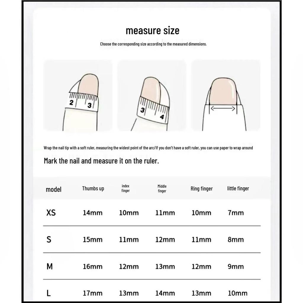 Yihe Wearable Nails - Dark Goth Red & Silver Manicure Set for European & American Styles